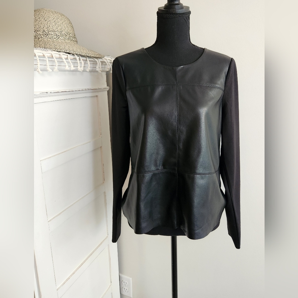 BAGATELLE BLACK LEATHER PANEL TOP